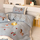 DecorBites™ Lucky Trojan Cotton Embroidered Bedding Set: High-end Skin-Friendly Duvet Cover Set