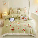 DecorBites™ Lucky Trojan Cotton Embroidered Bedding Set: High-end Skin-Friendly Duvet Cover Set