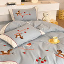 DecorBites™ Lucky Trojan Cotton Embroidered Bedding Set: High-end Skin-Friendly Duvet Cover Set