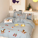 DecorBites™ Lucky Trojan Cotton Embroidered Bedding Set: High-end Skin-Friendly Duvet Cover Set