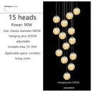 DecorBites™ Luminous Glass Ball Pendant Chandeliers for Living Dining Room Decor LED Lighting
