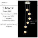 DecorBites™ Luminous Glass Ball Pendant Chandeliers for Living Dining Room Decor LED Lighting