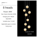 DecorBites™ Luminous Glass Ball Pendant Chandeliers for Living Dining Room Decor LED Lighting