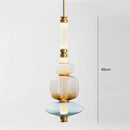 Modern amber & green luna glass tube chandelier dining room light