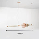 Modern amber & green luna glass tube chandelier dining room light