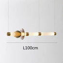 Modern amber & green luna glass tube chandelier dining room light