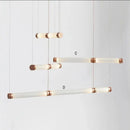 Modern amber & green luna glass tube chandelier dining room light