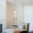 Modern amber & green luna glass tube chandelier dining room light