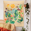 Boho beige luna moth tapestry bedroom botanical wall hanging