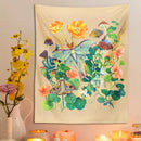 Boho beige luna moth tapestry bedroom botanical wall hanging
