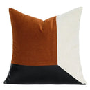 DecorBites™ Luxe Flannelette Leather Patchwork Cushion Covers for Modern Home Decor
