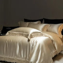 Luxe french lace cream satin bedding set bedroom duvet cover
