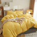 Luxe furball tasseled yellow bedding set bedroom pom pom duvet cover