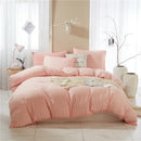 Luxe furball tasseled yellow bedding set bedroom pom pom duvet cover