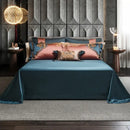 DecorBites™ Luxe Gold Embroidery Palace Style Bedding Set - Duvet, Sheet, Pillowcases