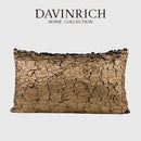 Luxe gold foil brown bark texture cushion cover living room