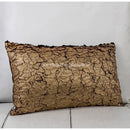 Luxe gold foil brown bark texture cushion cover living room