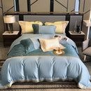 DecorBites™ Luxe Gold Leaves Satin Jacquard Embroidery 1000TC Egyptian Cotton Bedding Set