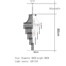 Luxe golden crystal chandelier for living room and staircase