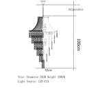 Luxe golden crystal chandelier for living room and staircase