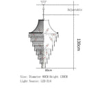 Luxe golden crystal chandelier for living room and staircase