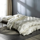 Luxe goose duck cream satin quilt bedroom embroidered bedding