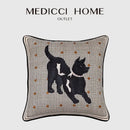 Luxe black & white greyhound decorative pillow cover living room accent
