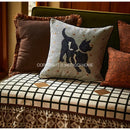 Luxe black & white greyhound decorative pillow cover living room accent