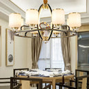 Modern black & gold luxe jade chandelier for living room hall
