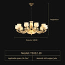 DecorBites™ Luxe Jade Copper Living Room Chandelier