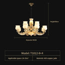 DecorBites™ Luxe Jade Copper Living Room Chandelier