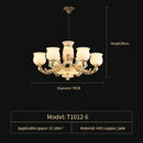 DecorBites™ Luxe Jade Copper Living Room Chandelier