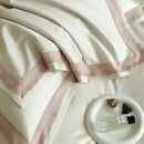 Luxe cream & pink lace bedding set bedroom egyptian cotton satin