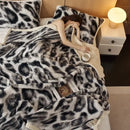 DecorBites™ Luxe Leopard Rabbit Fur Blanket: Cozy Office & Sofa Throw, Skin-Friendly & Multi-Functional