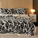 DecorBites™ Luxe Leopard Rabbit Fur Blanket: Cozy Office & Sofa Throw, Skin-Friendly & Multi-Functional
