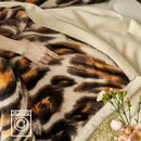 DecorBites™ Luxe Leopard Rabbit Fur Blanket: Cozy Office & Sofa Throw, Skin-Friendly & Multi-Functional