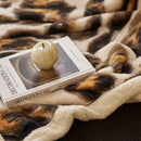 DecorBites™ Luxe Leopard Rabbit Fur Blanket: Cozy Office & Sofa Throw, Skin-Friendly & Multi-Functional