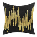 Gray and gold luxe metallic stripes velvet cushion cover living room