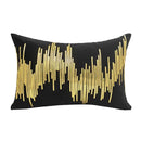 Gray and gold luxe metallic stripes velvet cushion cover living room