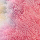 Luxe mink fleece pastel rainbow gradient quilt bedroom blanket