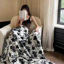 DecorBites™ Luxe Mink Fur Jacquard Throw: Cozy Warmth & Style