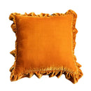 Luxe mustard yellow ruffled velvet euro pillow sham bedroom decor