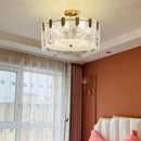 Luxe palace ceiling chandelier gold crystal light for dining room