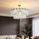 Luxe palace ceiling chandelier gold crystal light for dining room