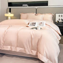 Luxurious light green satin duvet cover set bedroom bedding