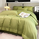 Luxurious light green satin duvet cover set bedroom bedding