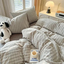 DecorBites™ Luxurious 2024 Grid Lattice Bedding Set