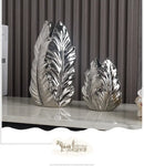 Luxurious gold ceramic feather vase white & gold living room decor