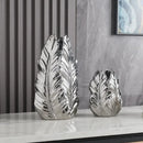 Luxurious gold ceramic feather vase white & gold living room decor
