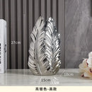 Luxurious gold ceramic feather vase white & gold living room decor